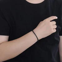 Bracelet de Tennis noir en Zircon plaqué argent Sterling 100% véritable S925, or 18 carats, qualité 5A, pour hommes et femmes, bijoux exquis à la mode 3