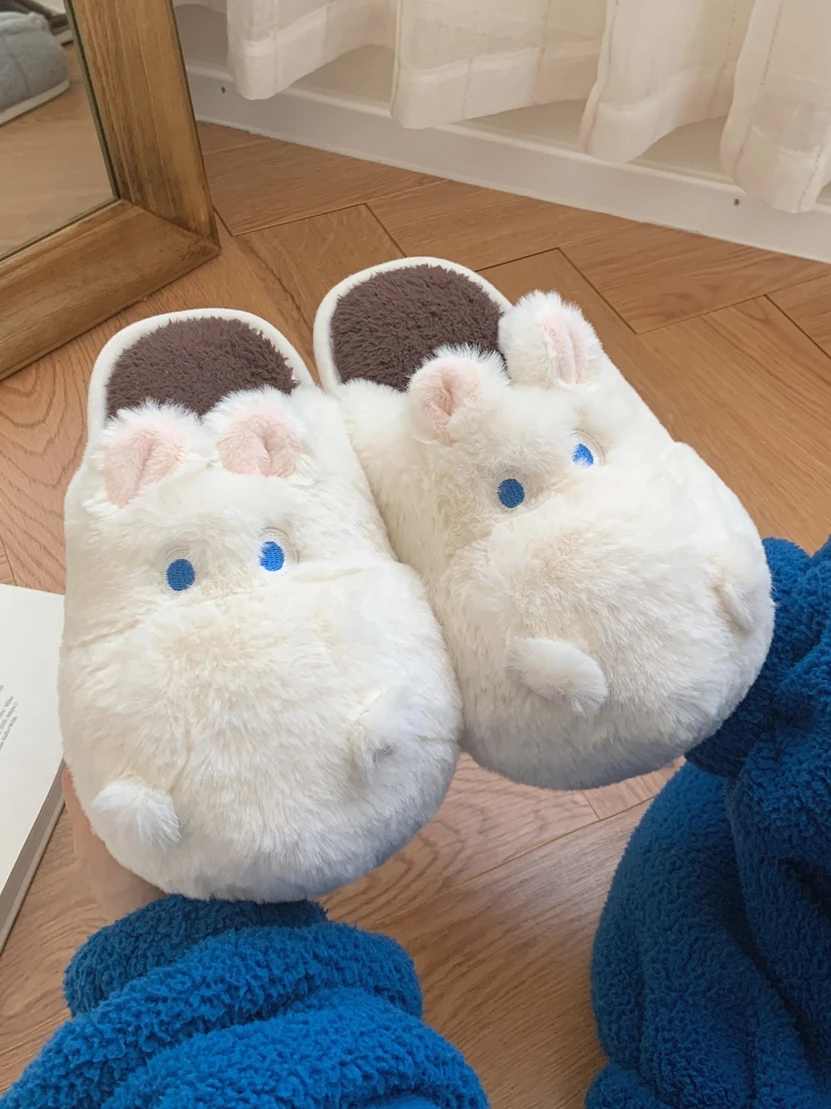 Zapatilla de Casa de hipopótamo para hombre y mujer, pantuflas
