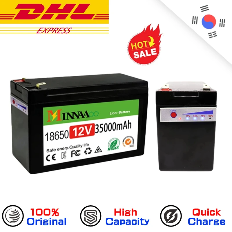 

DHL Ship Upgraded 12V 120Ah Built-In High Current 30A BMS 18650 Lithium Battery Pack For Solar Panels Batterie electric vehicle