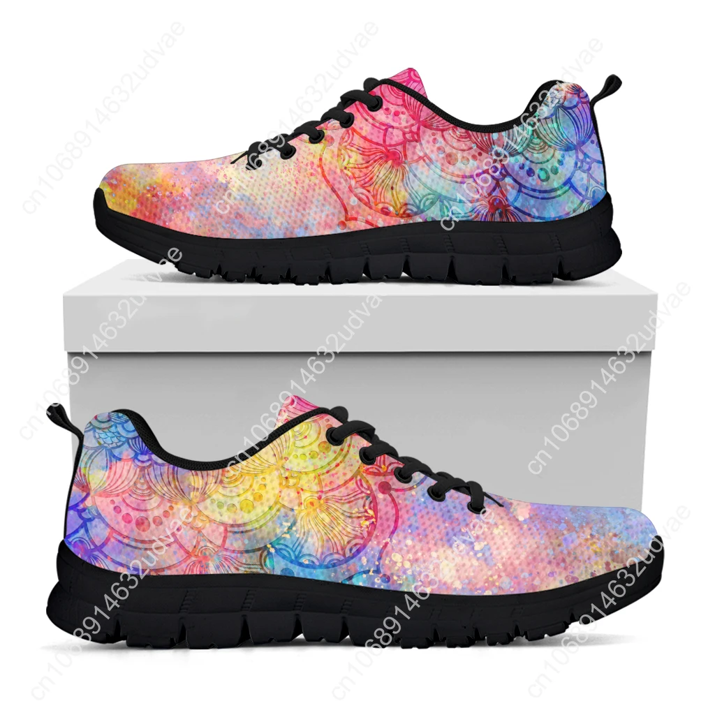 Luxury Brand Bohemian Mandala Floral Print Casual Sneakers Psychedelic Starry Sky Design Lace-up Shoes Zapatos