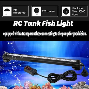 RC Fish Tank Light Colorful Slow Flashing Bubble Light 4 Mode Adjustable Submersible LED Light Aquarium Landscaping Lamp 90-260V 1