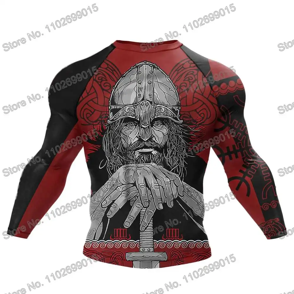 Viking Surfing Diving T-Shirt Tight Long Sleeve Rash Guard Swimwear Men UV Protection Surf Clothing Beach Floatsuit Women Tops