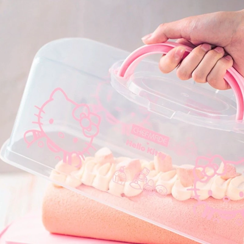 

Sanrio Hello Kitty Toast Cake Box Portable Handheld Toast Cake Box Portable Handheld Cake Packaging Food Storage Box Organizer