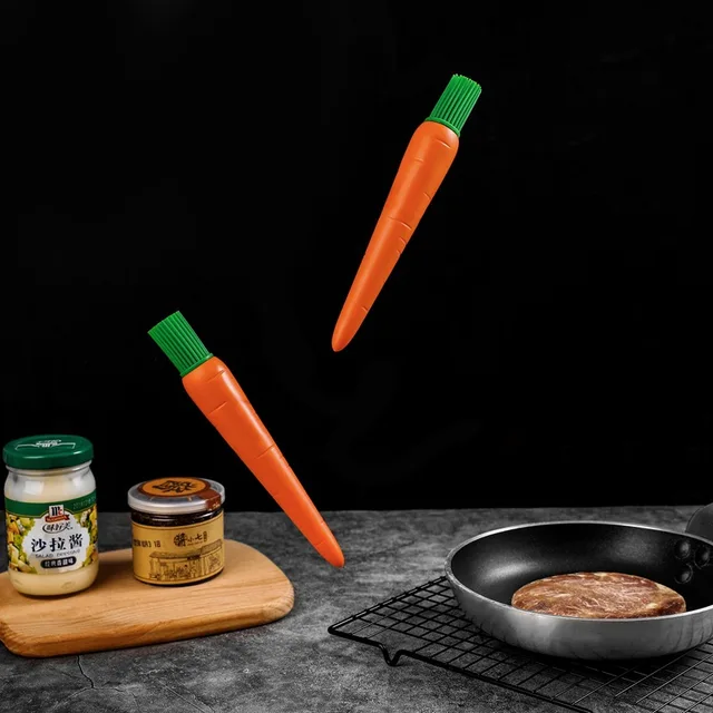 Kreatív És Aranyos Sárgarépa -Szilikon Olajkefe Konyha Grillmártás Kefe Magas Hőmérsékletű Ellenállású Barbecue Sütőcse - Image 4