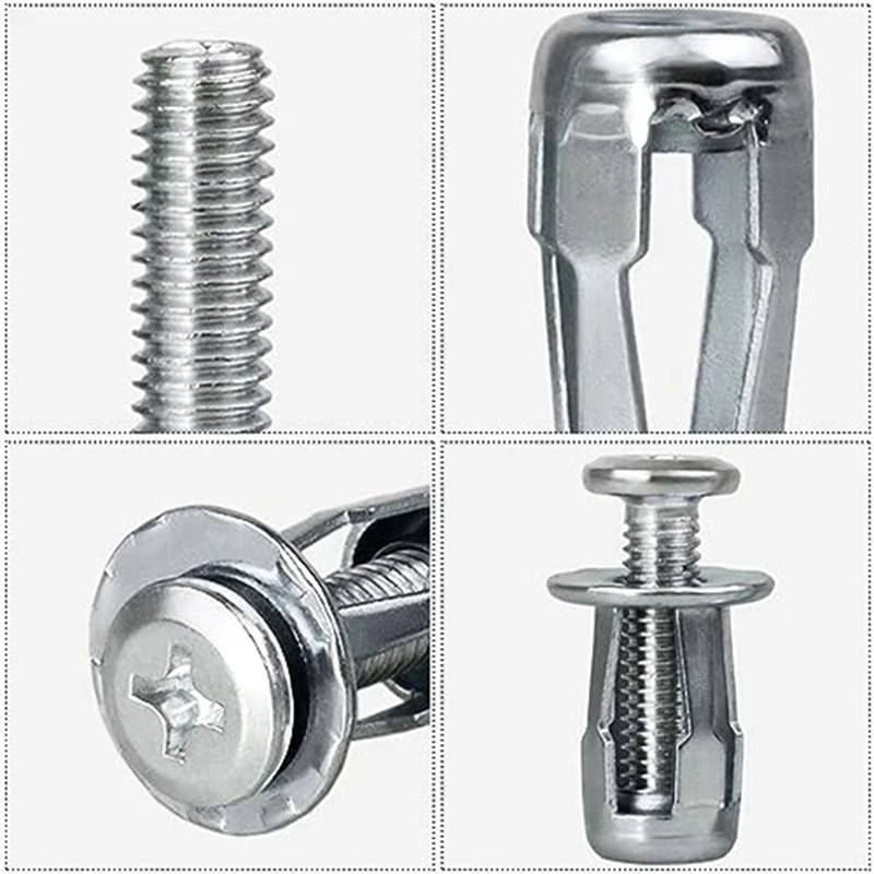 Expansion Screw Petal Nut, M4 X 20 Petal Shape Metal Nut Jack Nuts Petal For Hollow Wall Iron Plastic Thin Metal Thin Durable B
