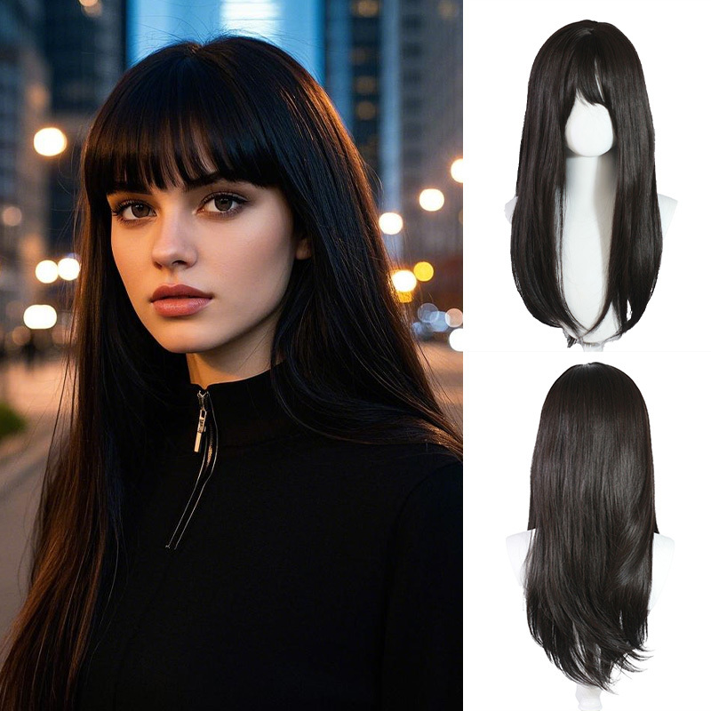 For young girls: Japanese-style long black straight hair, suitable for Lolita cuties, young girls and little lolis. It's a daily