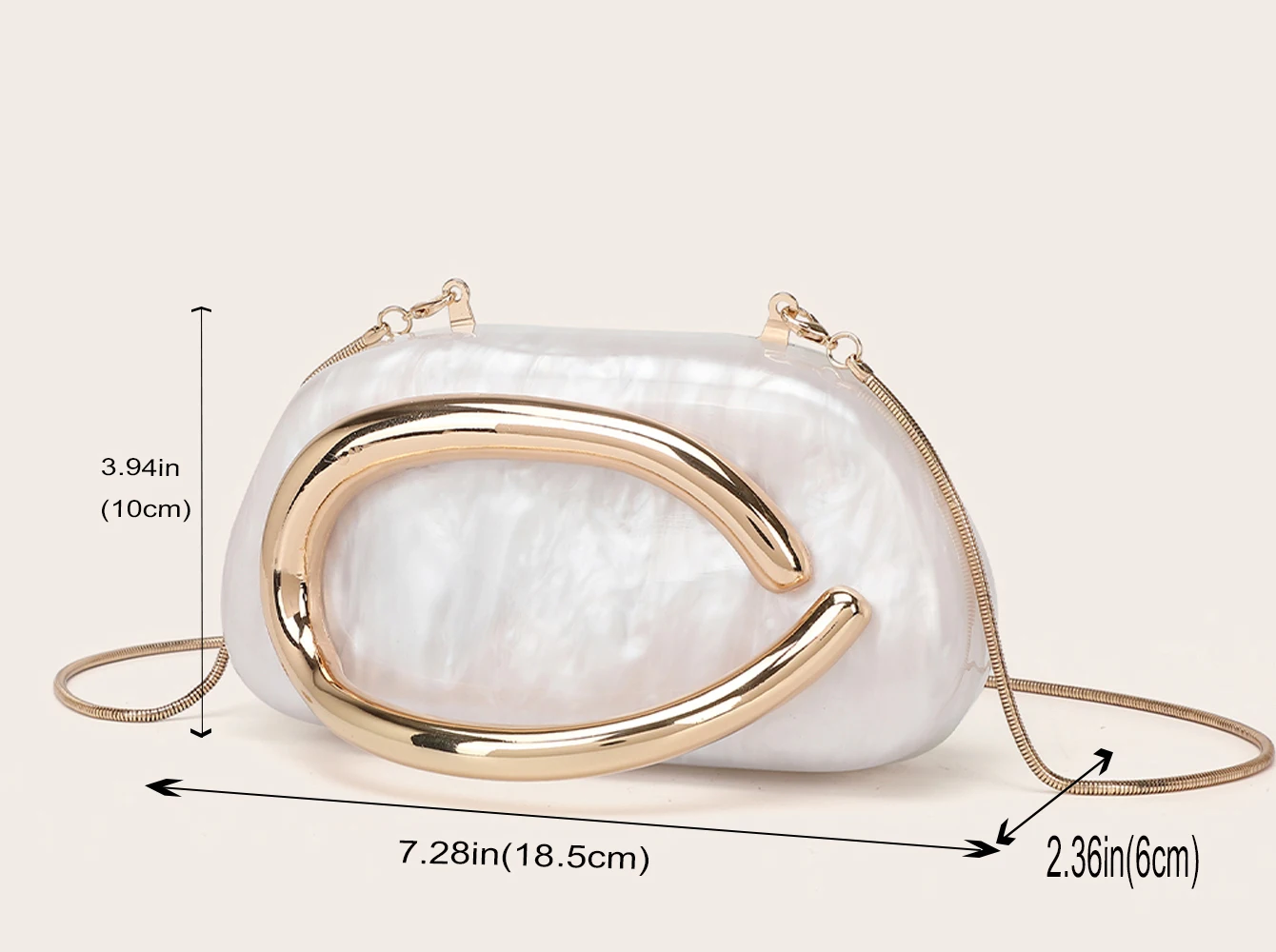 Luxury Evening Clutch Bag - Womens Wedding Party Crossbody Handbag