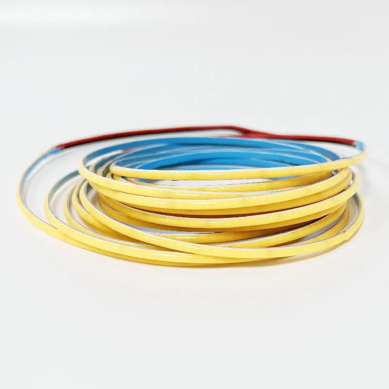 초박형 3mm 너비 밝기 조절 테이프 DC12V 화이트/핑크/레드/그린/아이스 블루 Cob LED 스트립 조명, 방 장 자동차 밝은 스트립