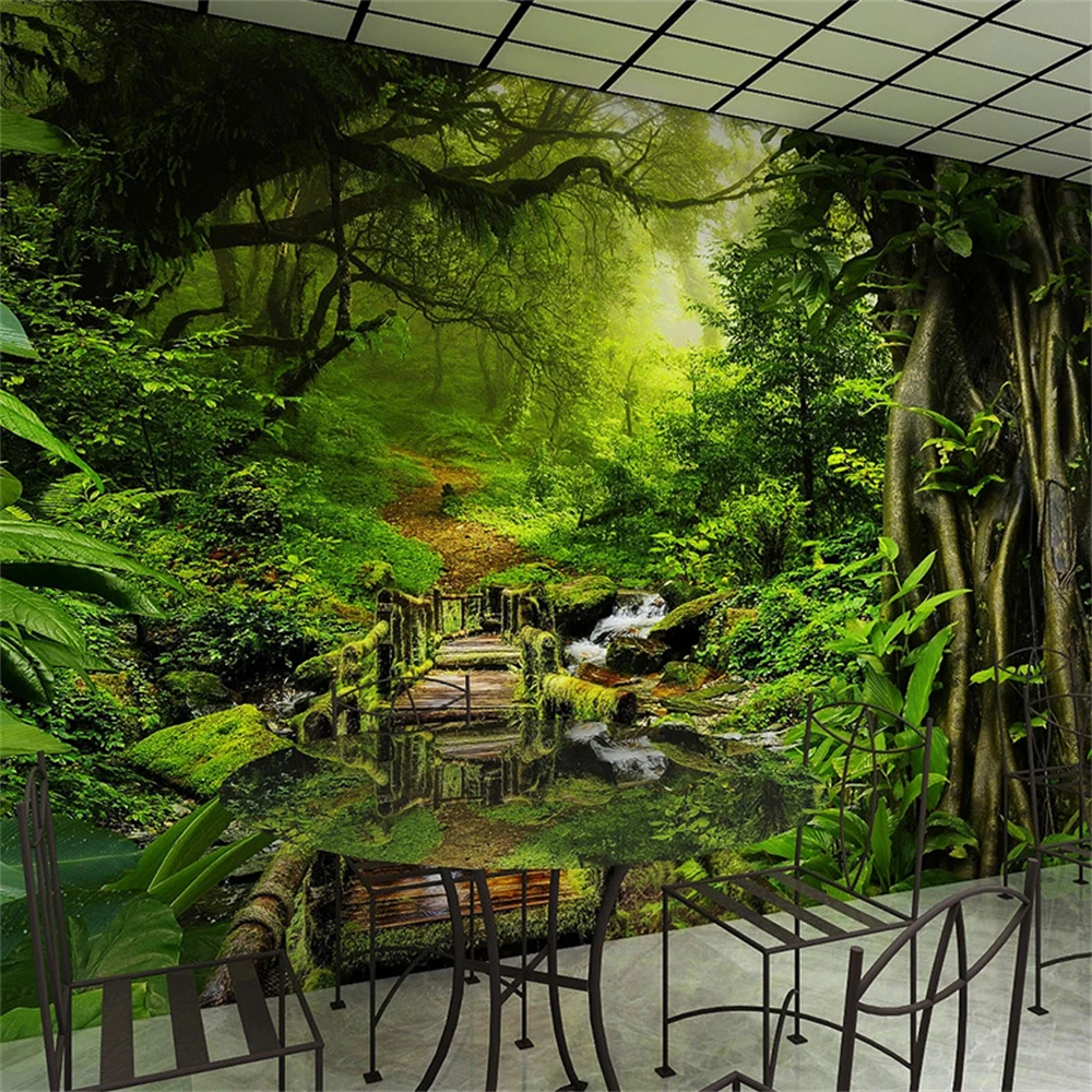 

Custom pastoral nature forest mural bedroom wallpaper living room TV background sofa 3d landscape photo wall papers home decor