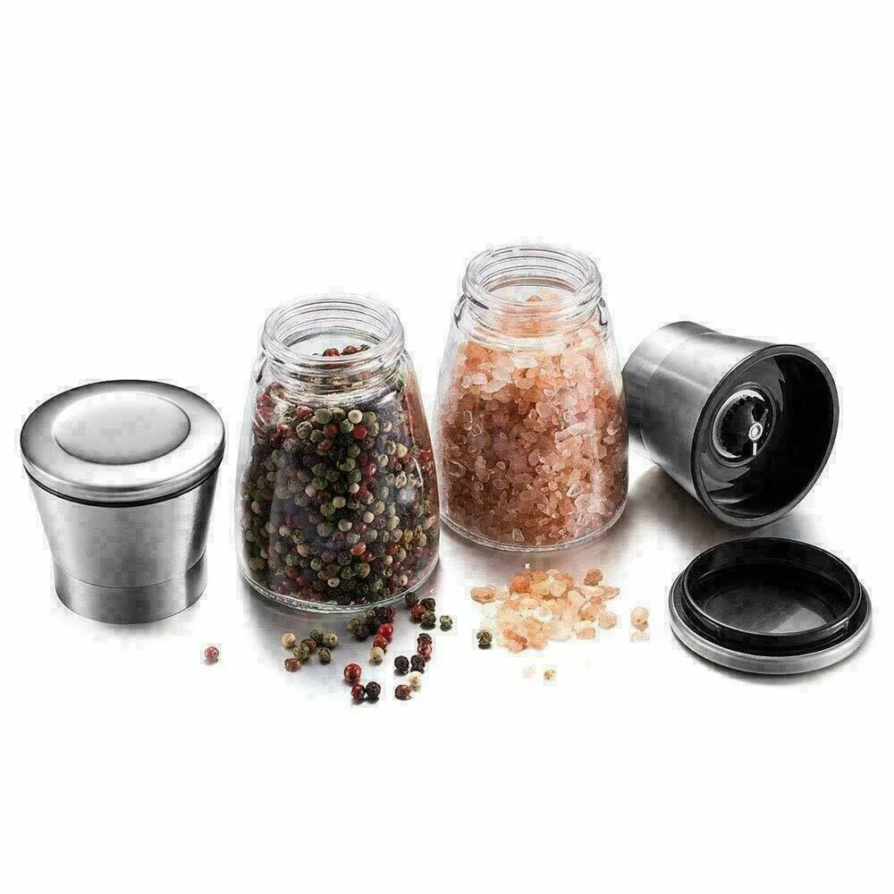 Salt and pepper grinder adjustable stainless steel glass mill coarse grinding
