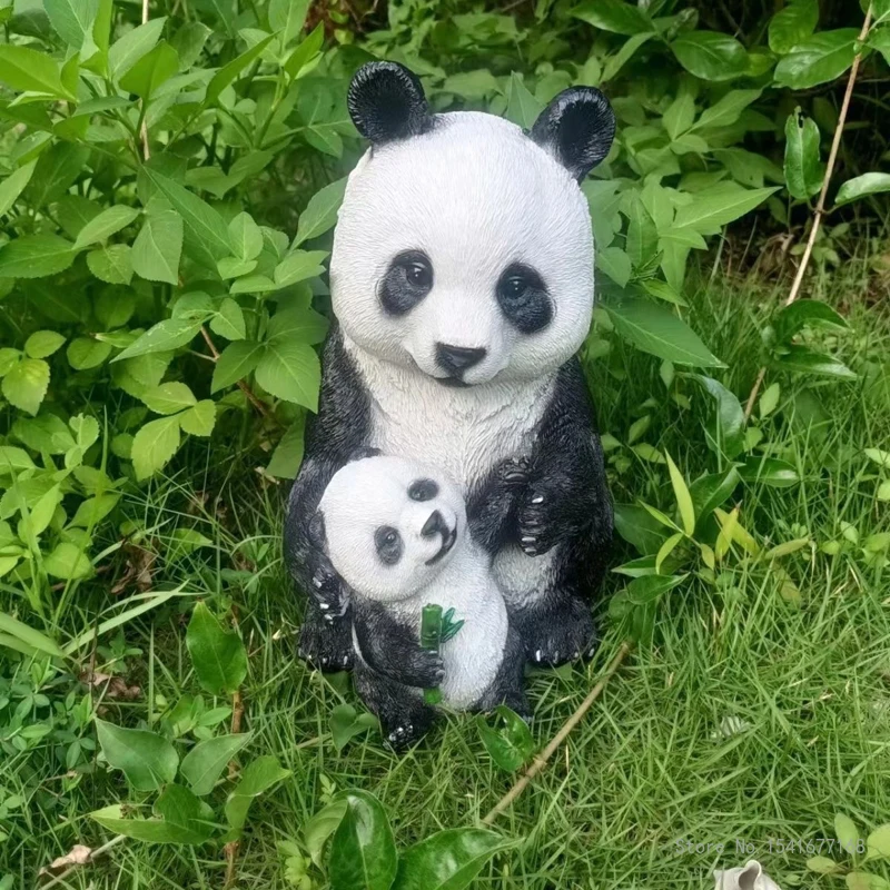 Creative Resin Crafts Ornaments, Panda Statue, Home, Courtyard, Garden, Lawn, Landscaping Decorations, Outdoor Animals, New, 1Pc