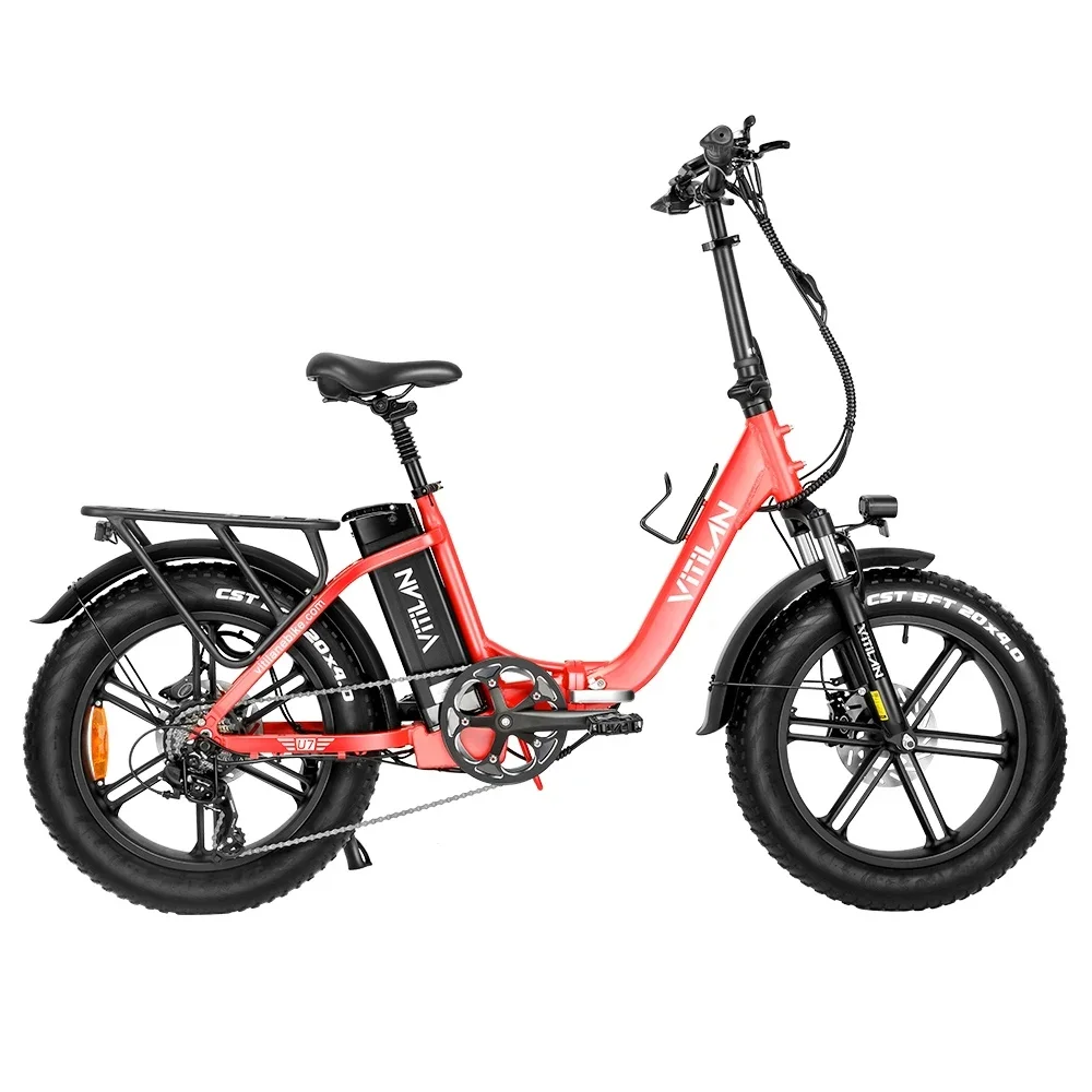 Vitilan U7 2.0 Foldable Electric Bike 20*4.0 inch Fat Tire 750W Motor E-Bike 48V 20Ah Removable Lithium Battery 28mph Max Speed