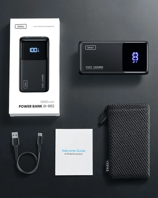 INIU Cargador portátil, 45 W USB C Power Bank carga rápida con 15000 mAh PD  QC batería externa para iPhone 15 14 13 12 11 Pro Max X iPad MacBook – Yaxa  Store