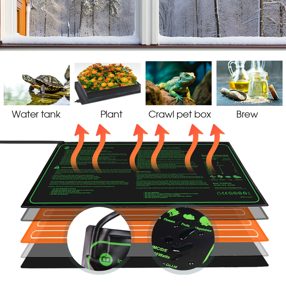 Seedling Breathable Nursery Box Indoor Plant Germination Waterproof Heating Pad Seeding Starter Kit for Seed Rooting Germination