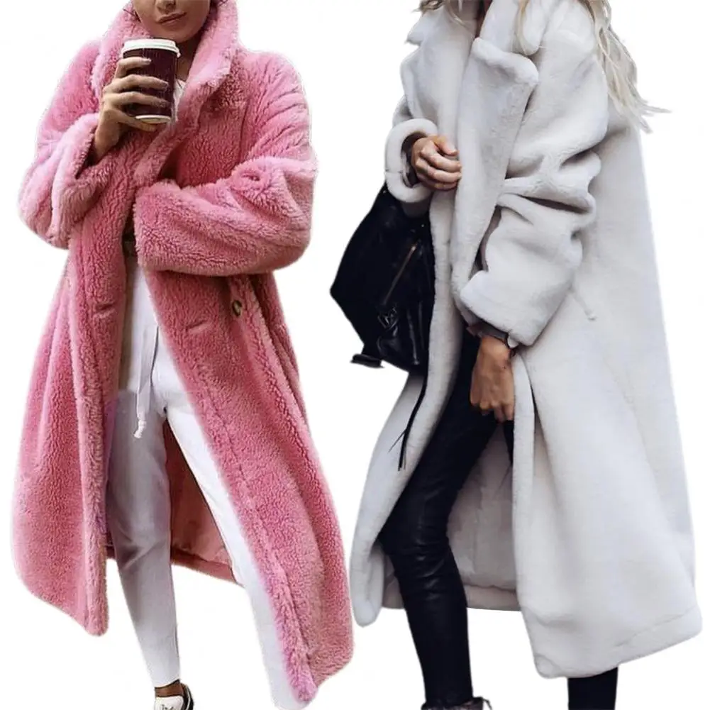 Cardigan Coat Super Soft Women Overcoat 3 Colors Turndown Collar  Excellent Fade-resistant Women Solid Coat Jacket