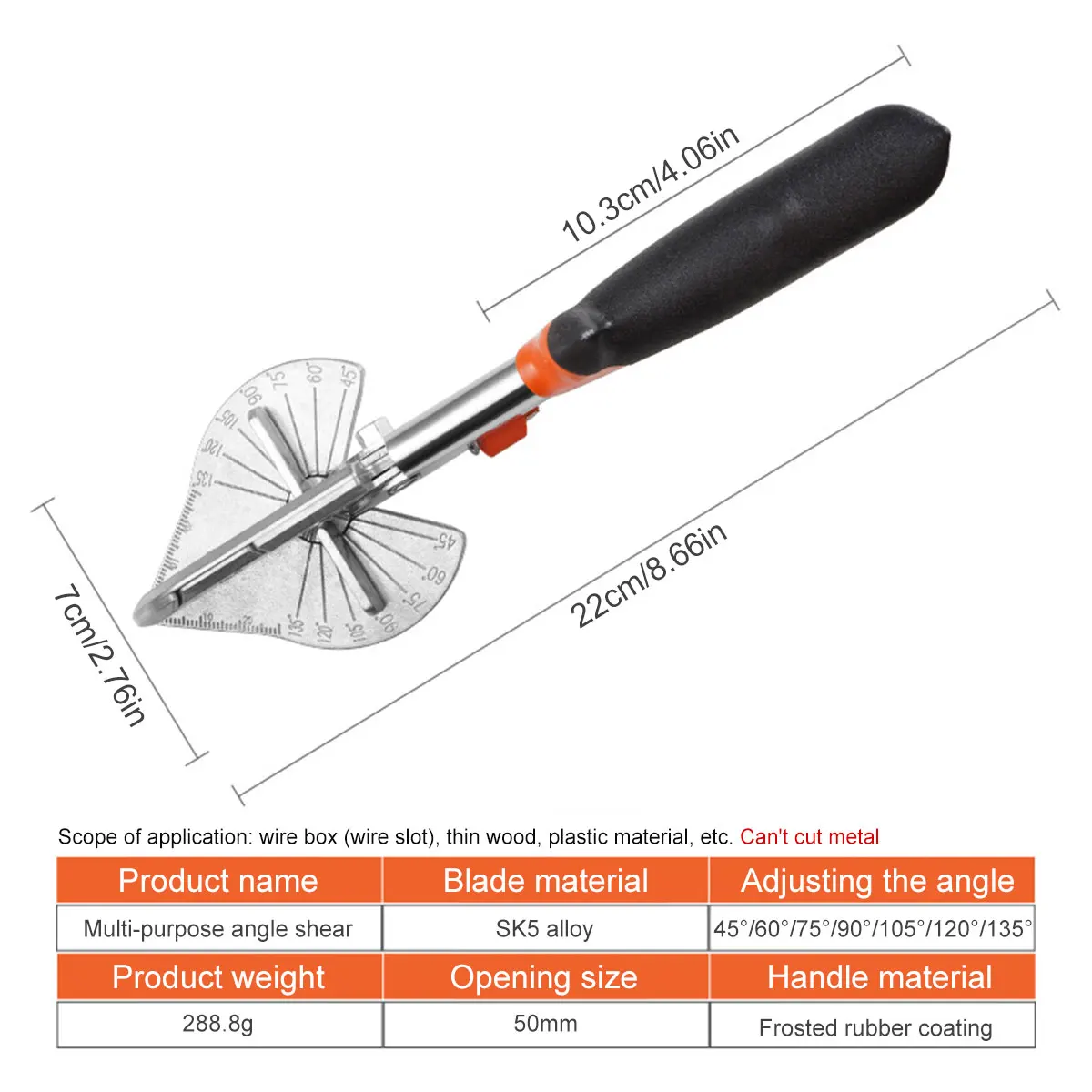 Scissors Cutter Multi Angle Miter Shear Cutter Adjustable 45-135 Degree Scissors with Blades Hand Cutting Tools For Miter Jobs 6