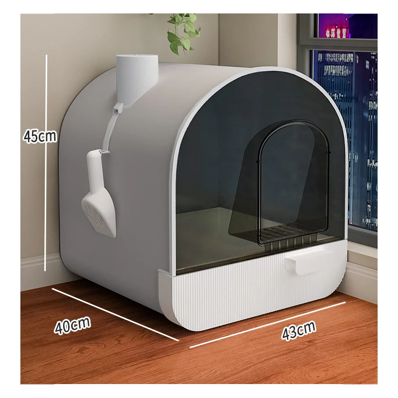 

Полностью закрытый бокс для кошачьего туалета, негабаритный дезодорант, самоочищающийся Тренировочный Набор для кошачьего туалета, Большая большая Песочная коробка с высоким забором