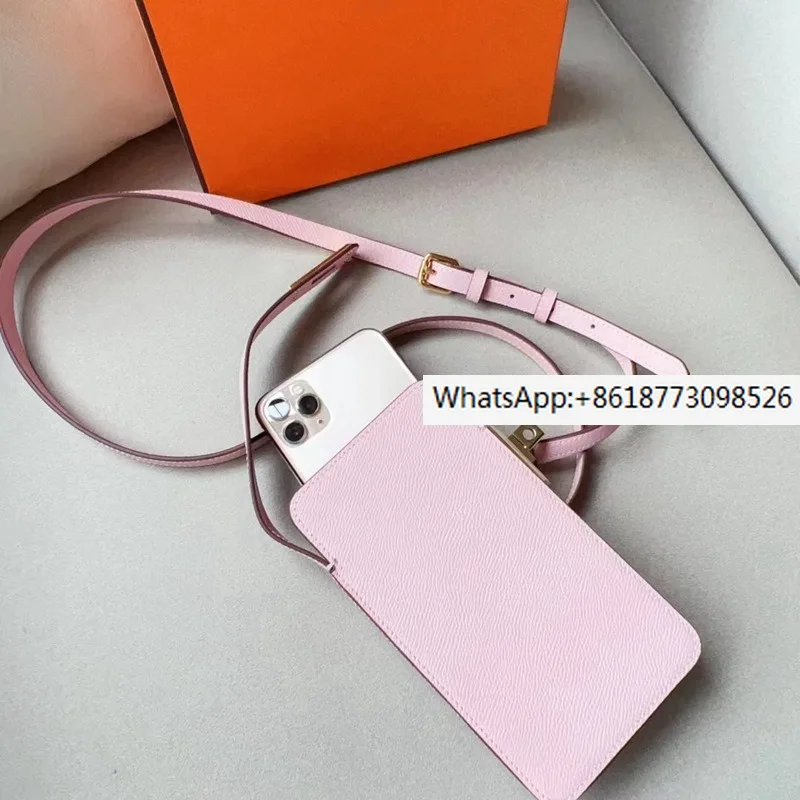 

New Fashion Versatile Lock Buckle Phone Bag Hand Palm Pattern Genuine Leather Box Bag Minimalist Cowhide Crossbody Bag