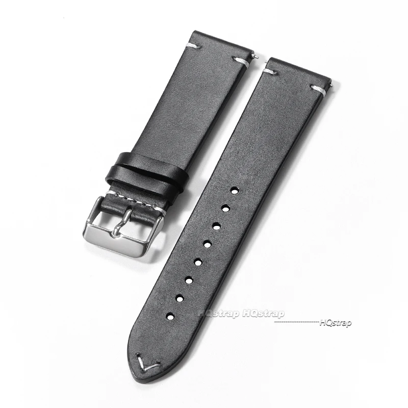 Elegant Genuine Leather Quick Release Watch Band - Unisex Versatile Strap Replacement
