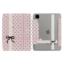 Chic Pink Polka Dot Lace Tablet Case Cover - iPad Pro 13in M4 M5 (A)