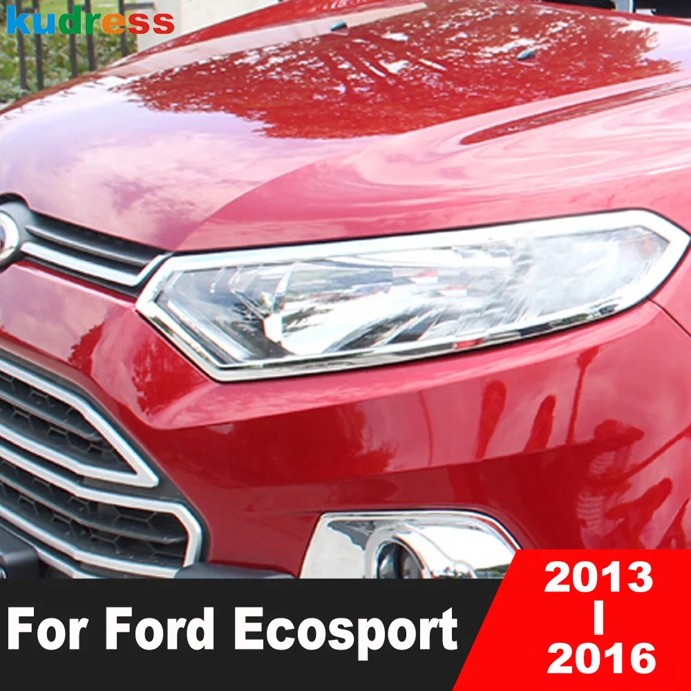 For Ford Ecosport 2013 2014 2015 2016 Chrome Car Front Headlight Cover