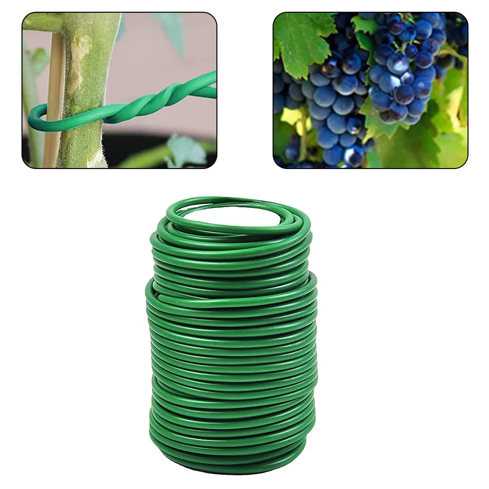 Plant Twine 8m/10m Garden Support Wire Cable Tie Reusable Rubber Coated Steel Wire