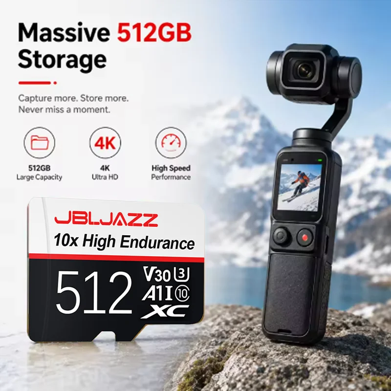 고속 메모리 카드 64GB 128GB 256GB 512GB 4K 비디오 SD 카드 미니 TF 카드는 드론 타코그래프 모니터링에 사용됩니다.
