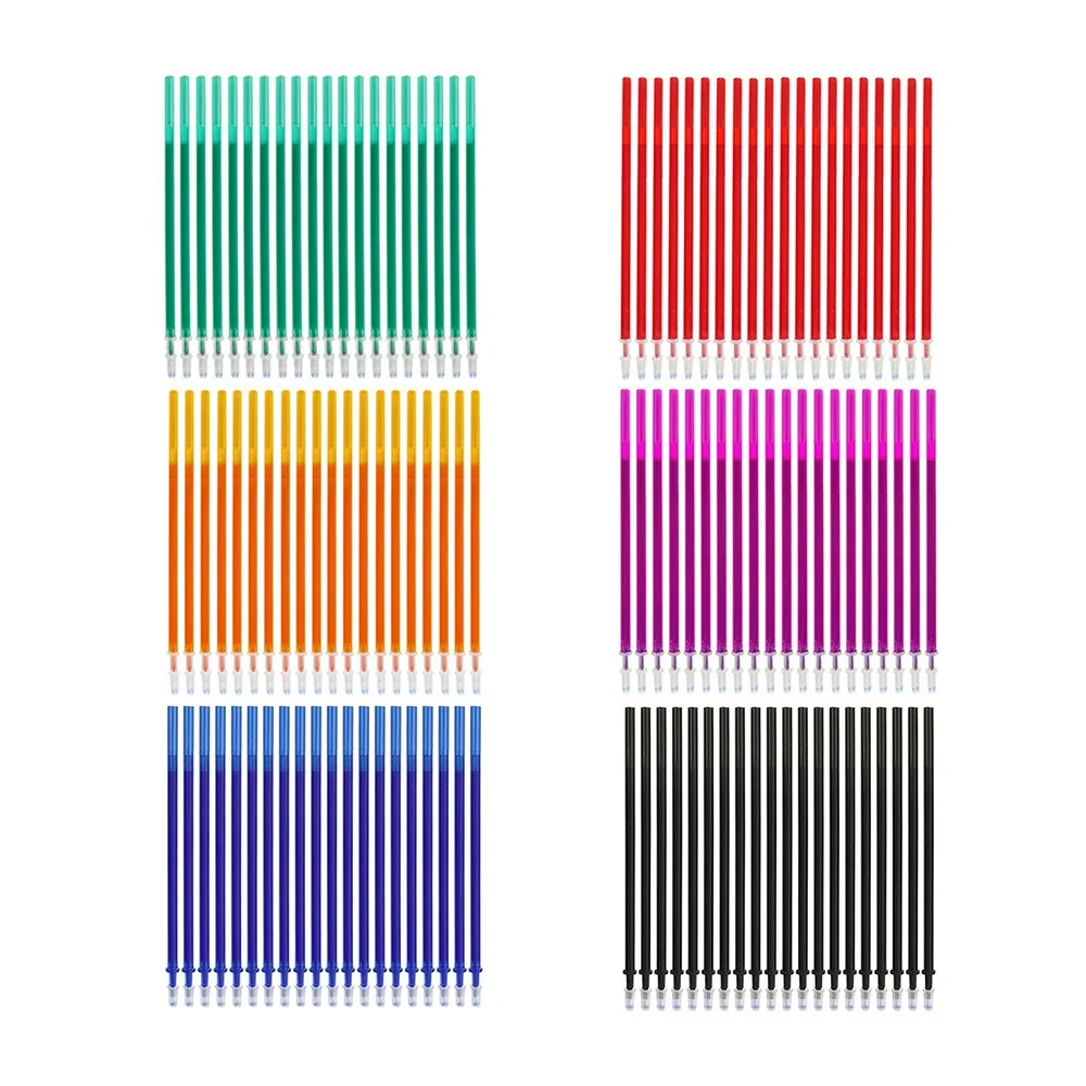 20Pcs Erasable Gel Pen Refill 0.5mm Black/Blue/Red/Green/Purple/Orange Ink Magic Erasable Pens Refills School Writing Supplies 5