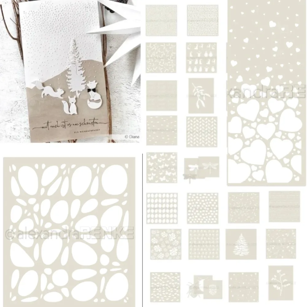 Stencil '&-Pattern' Pattern Graffiti Drawing Tool Spray Painting Template DIY Window Scrapbooking Decor