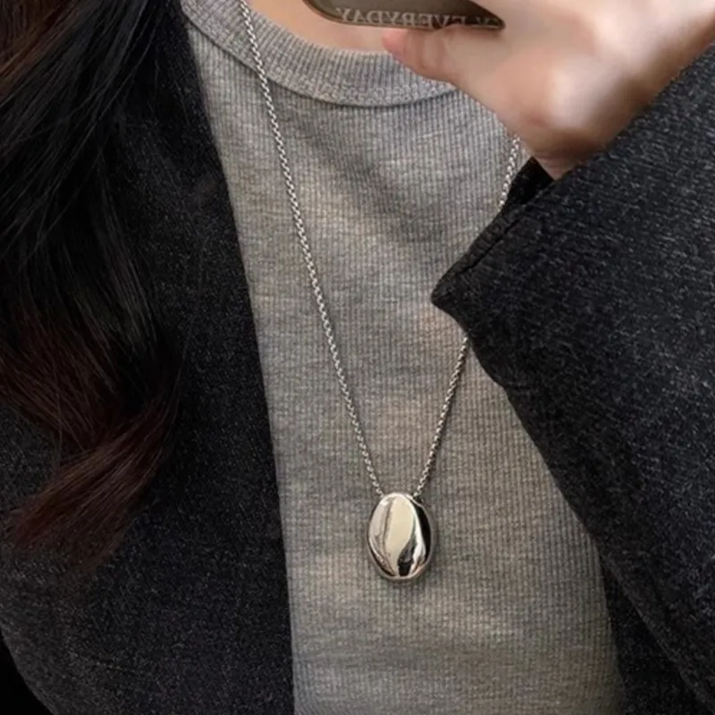 14K Gold Plated Tear Pendant Necklace for Women Trendy Oval Water Drop Charm Clavicle Choker Jewelry Accessories Gifts