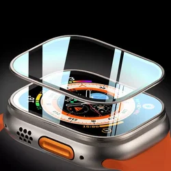 Premium Tempered Glass Screen Protector for Apple Watch Ultra - HD Anti - Scratch Film with Smart Band Accessories (2 Rose Gold)