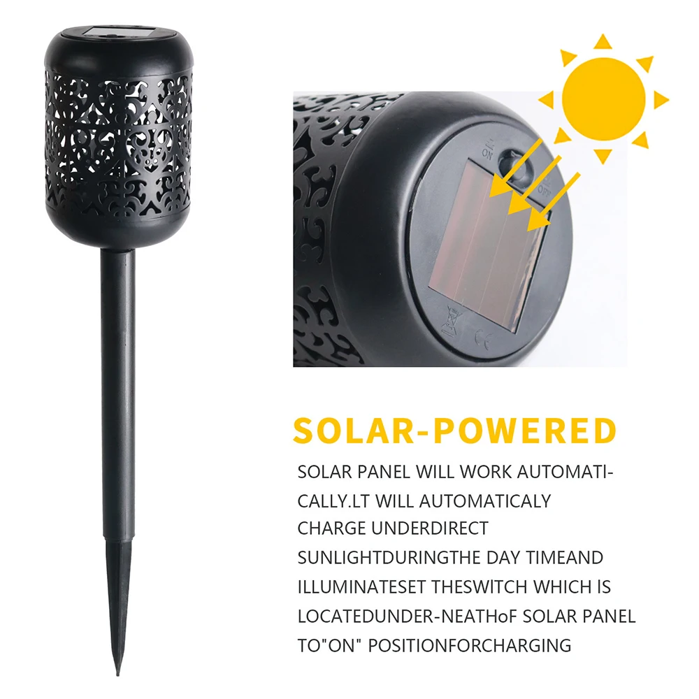 

LED Outdoor Solar Garden Lights Iron Lawn Lamps Waterproof Lantern Pathway Landscape Stairs Yard Deck Yard Decoration Lighting