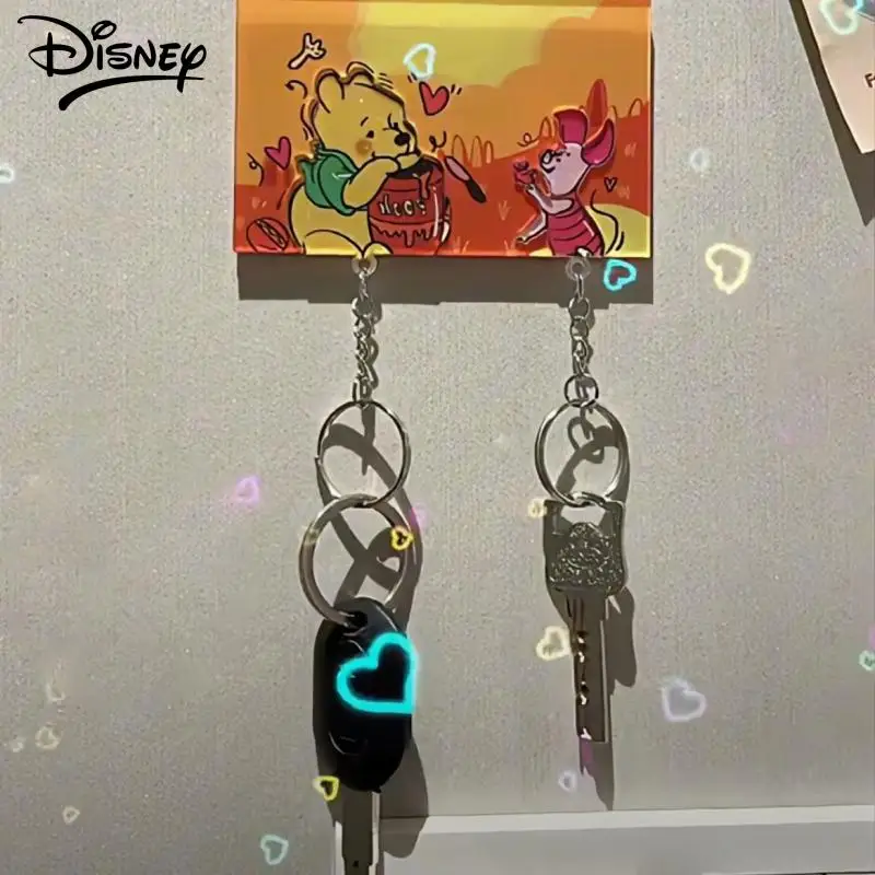 

2024 Winnie Bear Keychain Kawaii Disney Cute Piglet Anime Toys New Creative Anti Loss Keychain Couple Cartoon Fun Pendant Gifts
