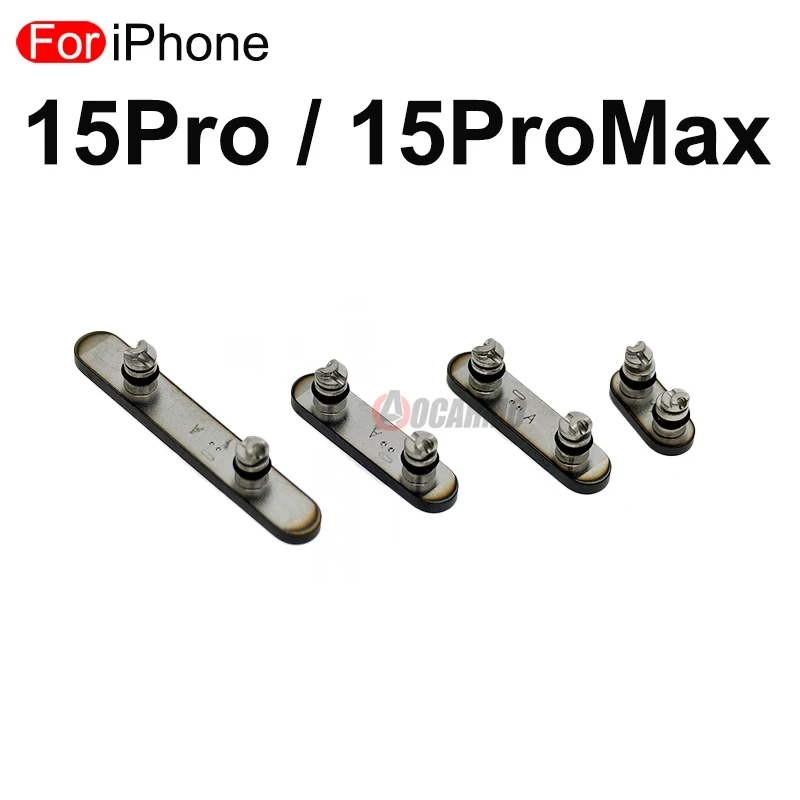 Aocarmo For Apple iPhone 15 Pro Max 15Pro 15PM 전원 켜기 끄기 볼륨 버튼 음소거 키 교체 부품 전체 세트