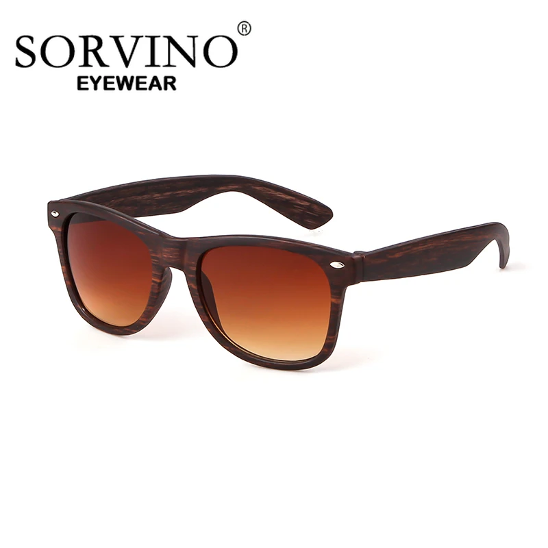 SORVINO 남녀공용 우드 그레인 대나무 선글라스, 클래식 컬러 필름 패션, UV400 빈티지 운전 선글라스, 낚시 안경