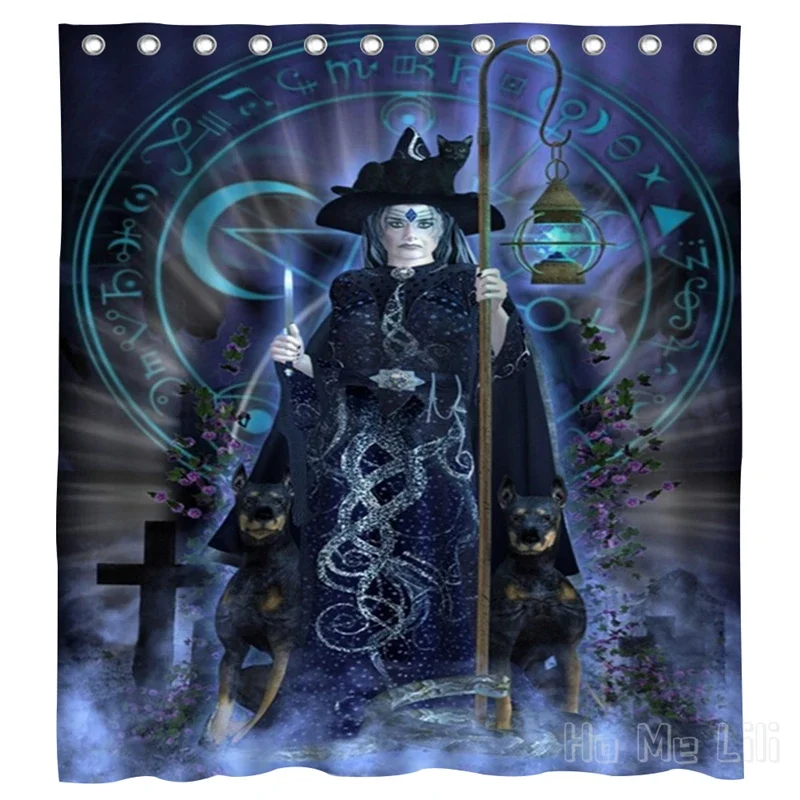 

Красивая Уникальная и оригинальная языческая занавеска-перегородка с ведьмой для ванной комнаты, домашние аксессуары