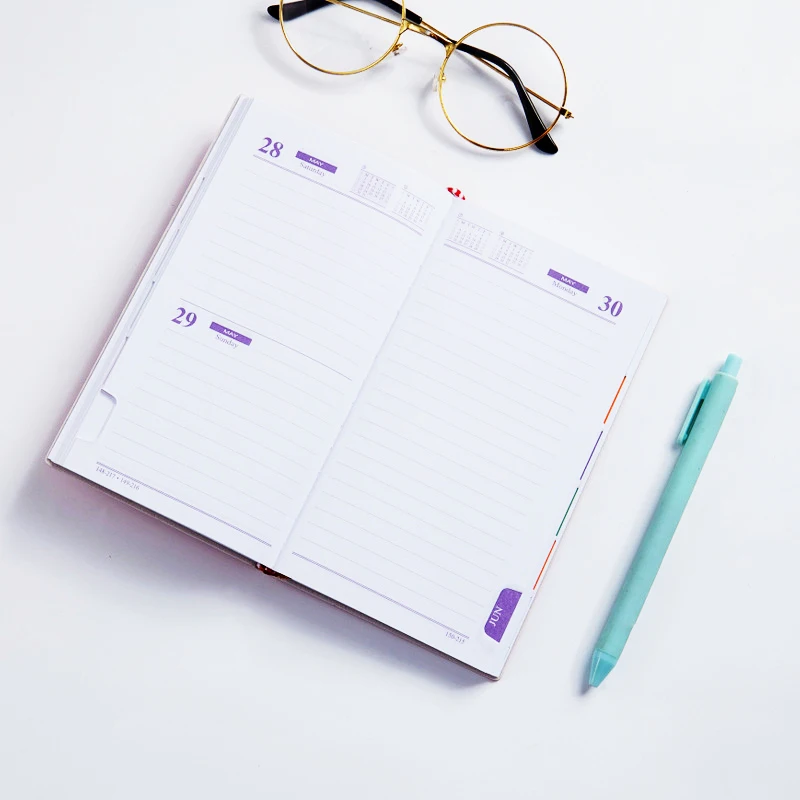 

New A6 English Notepad Daily Weekly Monthly Organize Schedule Notebook Stationery Personal Future Diary Simple Agenda Sketchbook