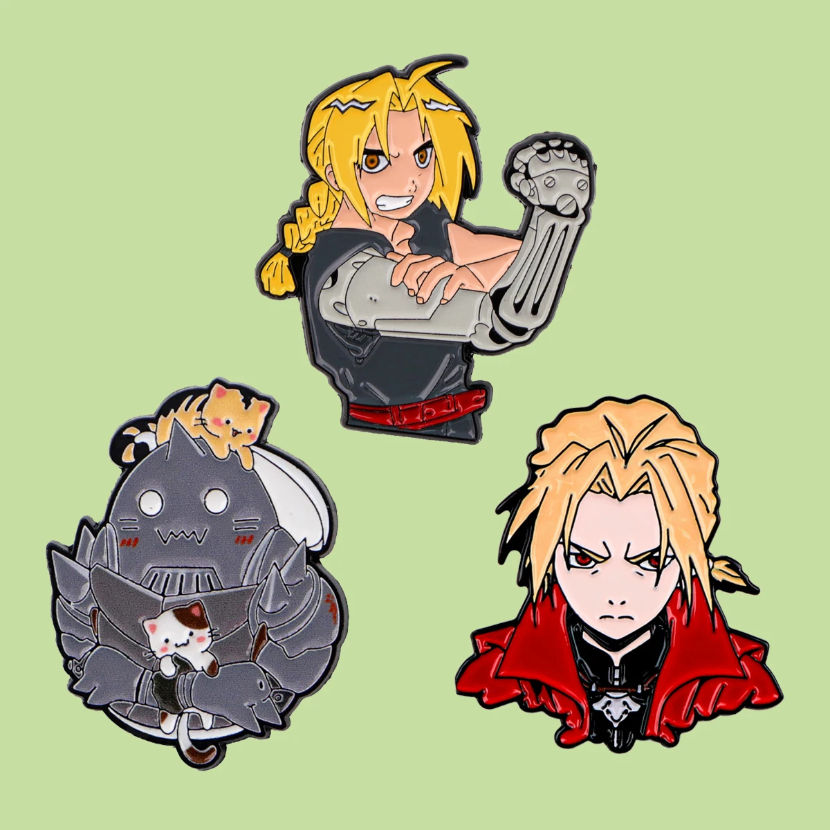 3er-Set coole Anime-Jungen-Emaille-Pins/Broschen für Damen – Anstecknadeln und Abzeichen für Rucksäcke, Kleidung, Accessoires, Schmuck, Freunde-Geschenk
