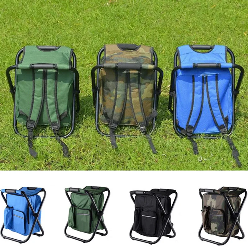 2 In 1 Folding Fishing Chair Bag Fishing Backpack Chairs Stool Convenient  Wear-resistantv for Outdoor Folding Chair - AliExpress
