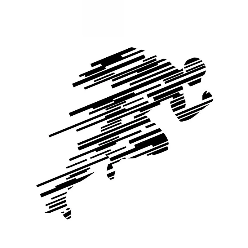 

Car Sticker Mysterious Runner Decal PVC Car Decoration Sticker Creative Waterproof Cover Scratch Black/white, 15cm*15cm