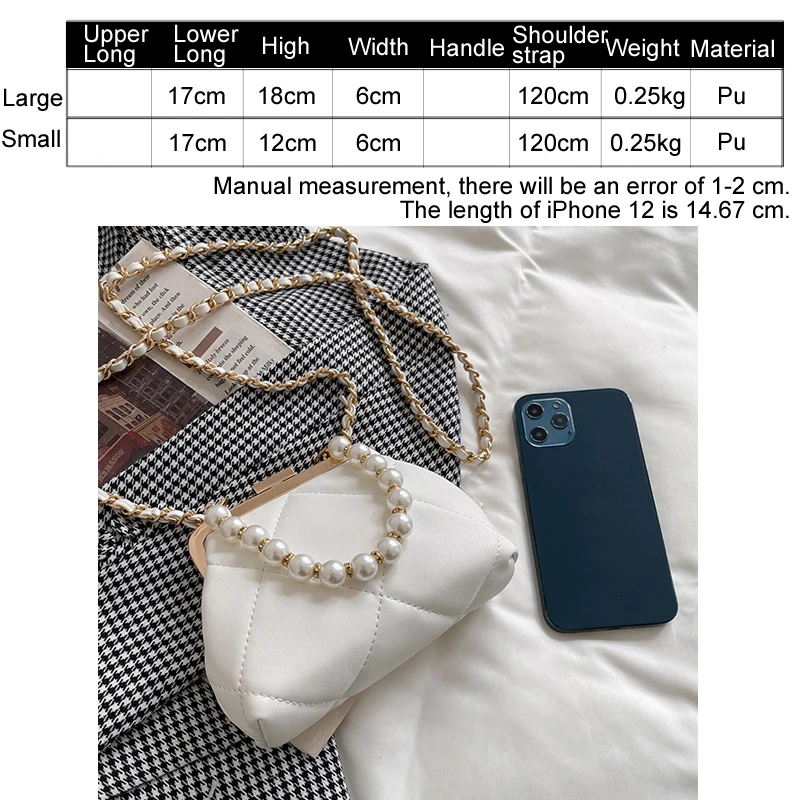 Ladys Evening Clutch Purse Mini Clip Bag Shoulder Bag Pearl Chain Luxury  Handbag Frame Woman Corssbody Bags 2022 Messenger Purse
