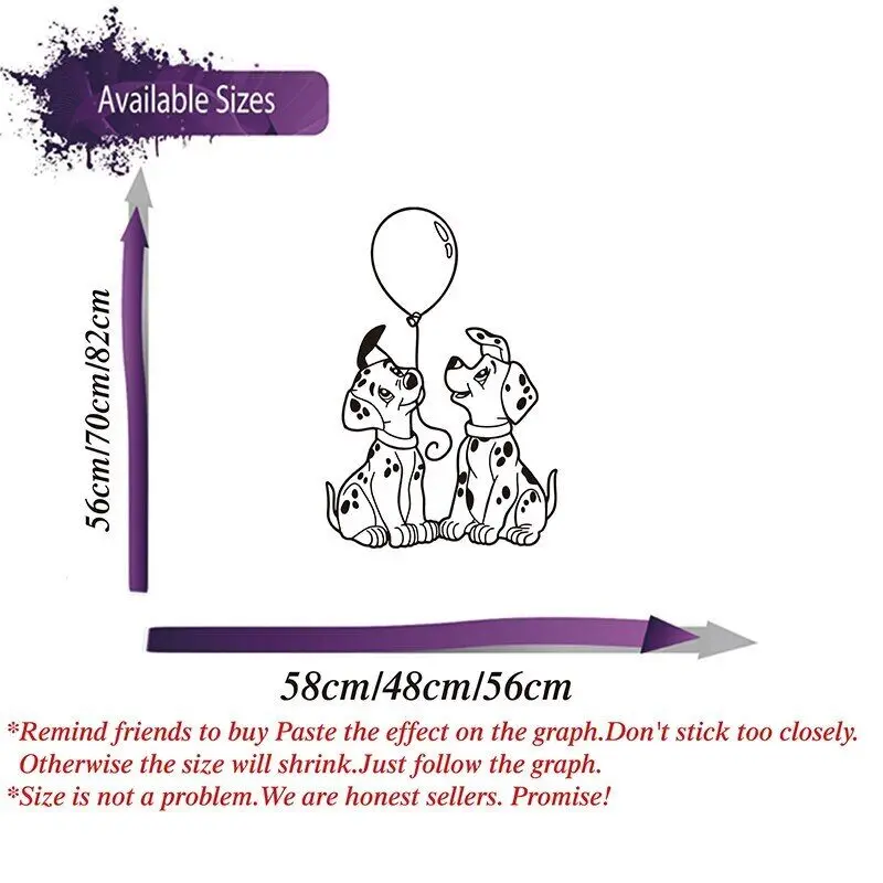 Modern Dalmatian Croatia Dog Animal Ballon Wall Decal Kitchen Kids Room Pet Puppy Dogs Wall Sticker Playroom Vinyl Home Decor