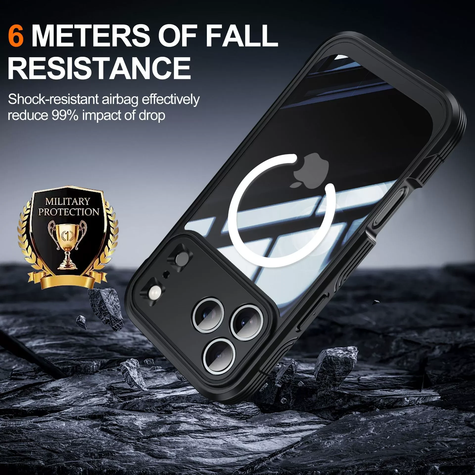 Enhanced Shockproof Magnetic Phone Case with 360° Protection and Wireless Charging Compatibility