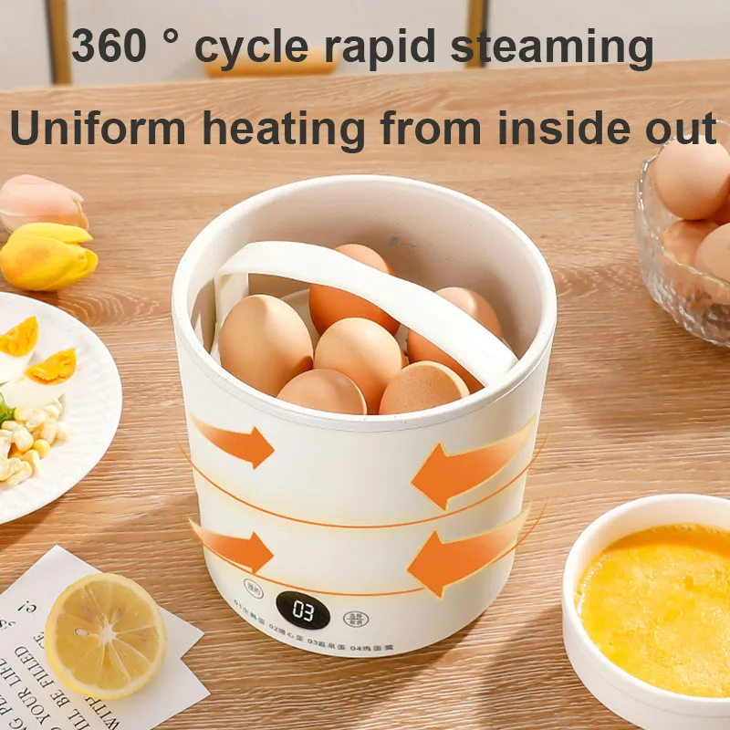 Multifunctional Household Electric Stewed Eggs Boiler Automatic Power-off of Custard Steamer Egg Cooker Poacher Heater Warmer EU