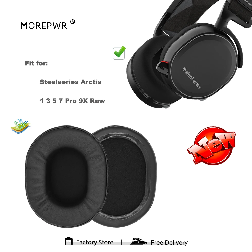 

Сменные амбушюры для Steelseries Arctis 1, 3, 5, 7 Pro, 9X, необработанные детали гарнитуры, Кожаная подушка, бархатные наушники