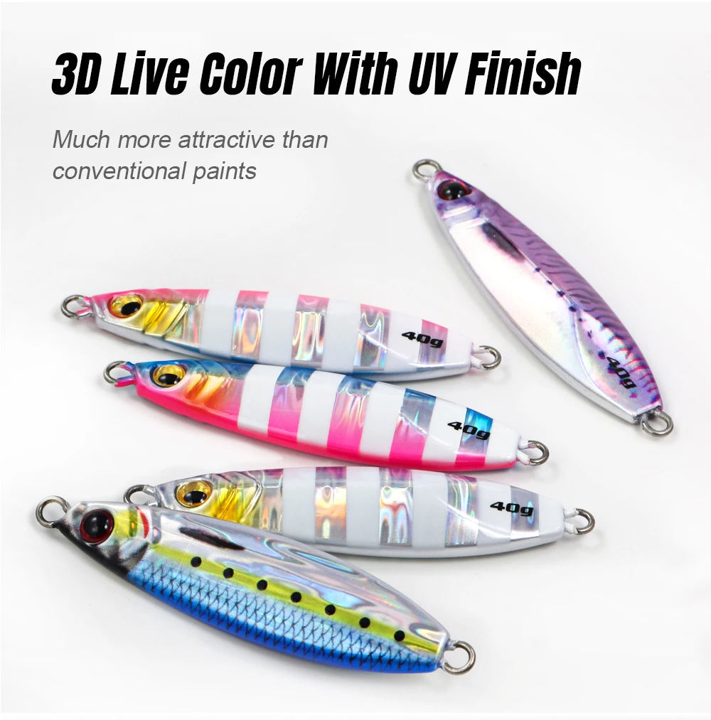 JIGGINGPRO Pebble 20g 30g 40g 60g Metall Jig Slow Pitch Jigs Shore Casting Jigging Köder Salzwasser angeln Köder Künstliche Köder – Detail 5