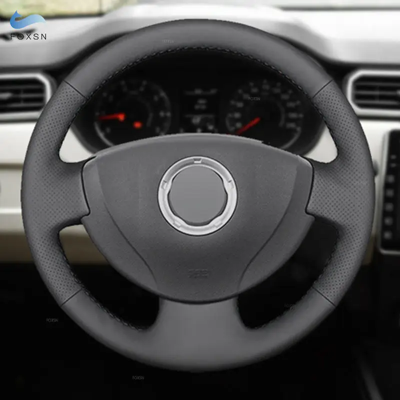 Per Renault Logan 1 Clio 2 Twingo 2 Symbol Lada Largus 1 Nissan Almera 3 Hand Braid Coprivolante Per Auto Rivestimento In Pelle Nero