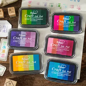 Yoofun 6 Colors Big Size Inkpad Craft Oil Based DIY Ink Pads For Sponge  Stamps Scrapbooking Decor Fingerprint Seal Stamp Pad