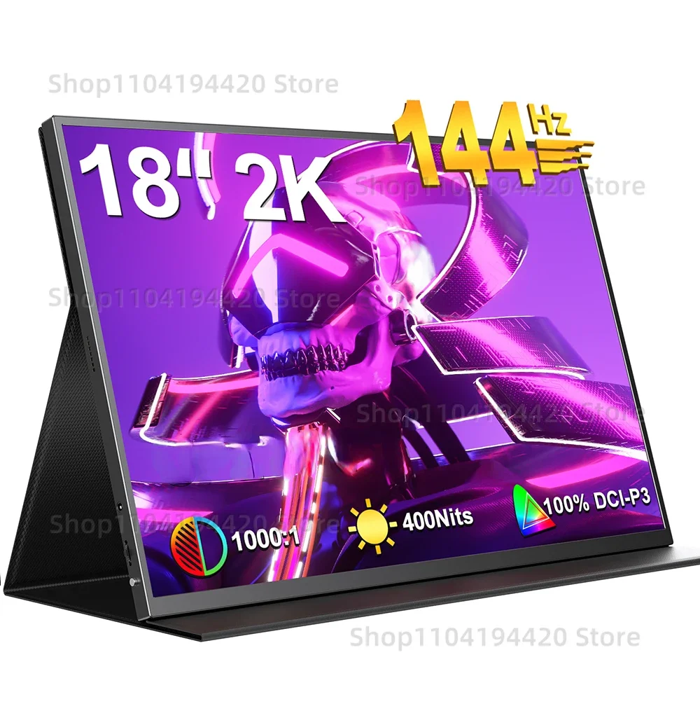 Portable Gaming Monitor UGame B118 100% DCI-P3 400cd/m&sup2; 2K HDR FreeSync 144Hz Gaming Display With VESA For Steam Deck PS4/5