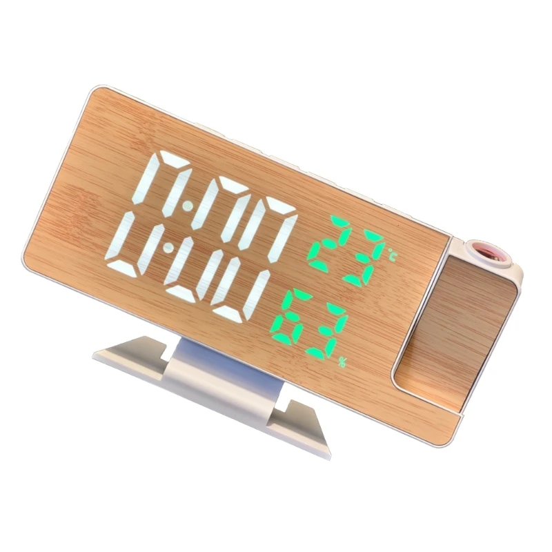 Modern Large Screen LED Clock with Projection and Alarms Temperature Humidity A0KF 3